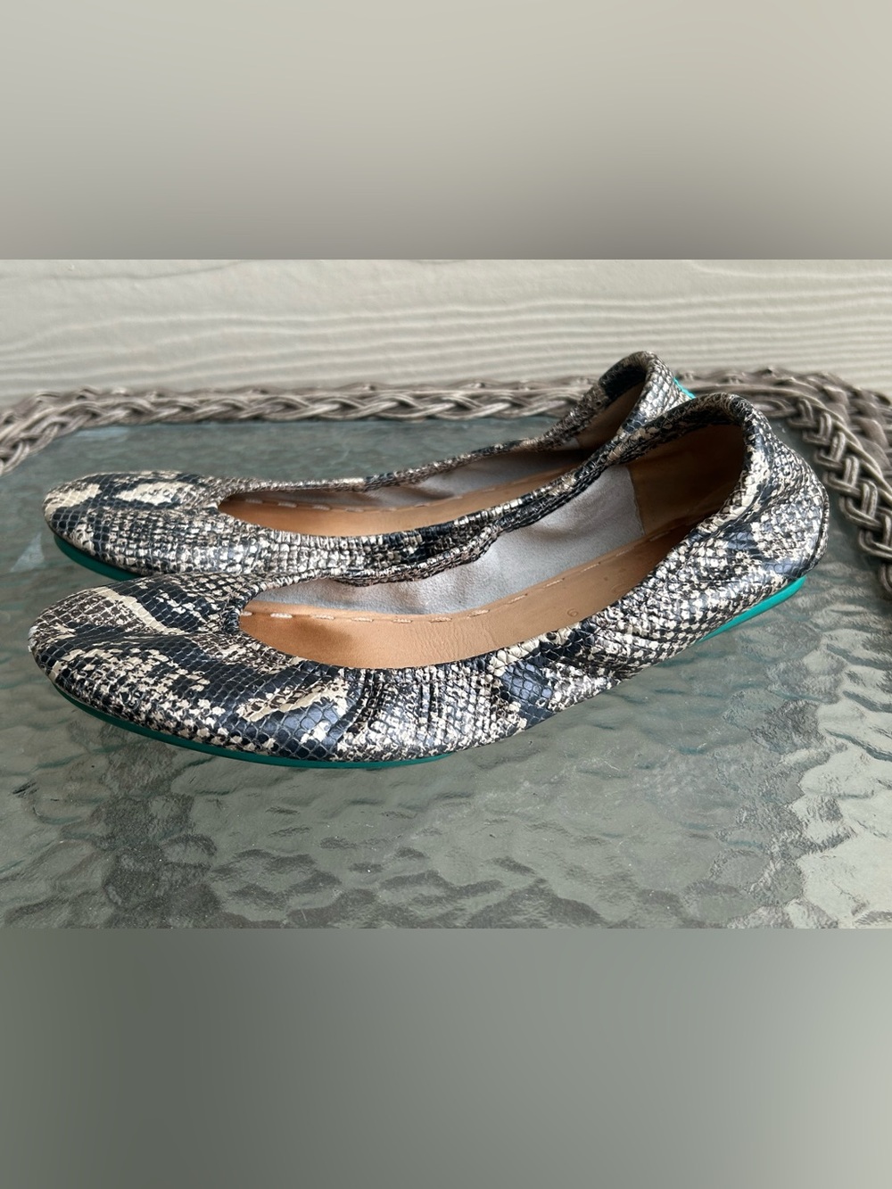 TIEKS Copperhead Snake Print Flats sz 9 - Picture 12 of 14